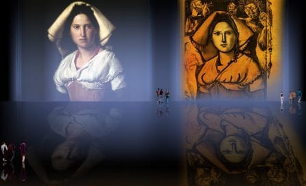 Vittoria Caldoni, idealización de Friedrich Overbeck (1824) y Víctor Orsel (1826), ensamble de Pablo Picasso (1953).