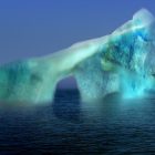 Icebergs, large and beautiful floting mass of ice